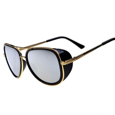 Vintage Designer Ironman Steampunk Sunglasses - BLACK